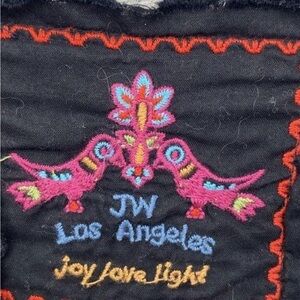 JWLA by Johnny Was black embroidered bohemian top Large